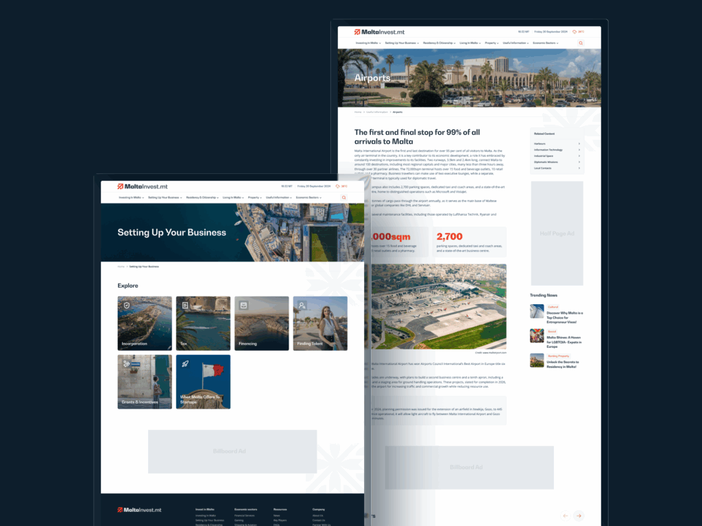 Malta Invest Desktop Website
