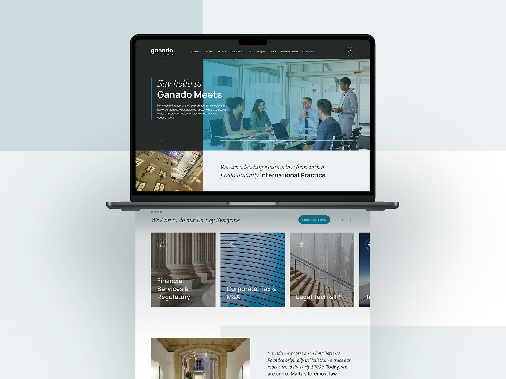 Ganado Advocates Laptop Mockup of New Website